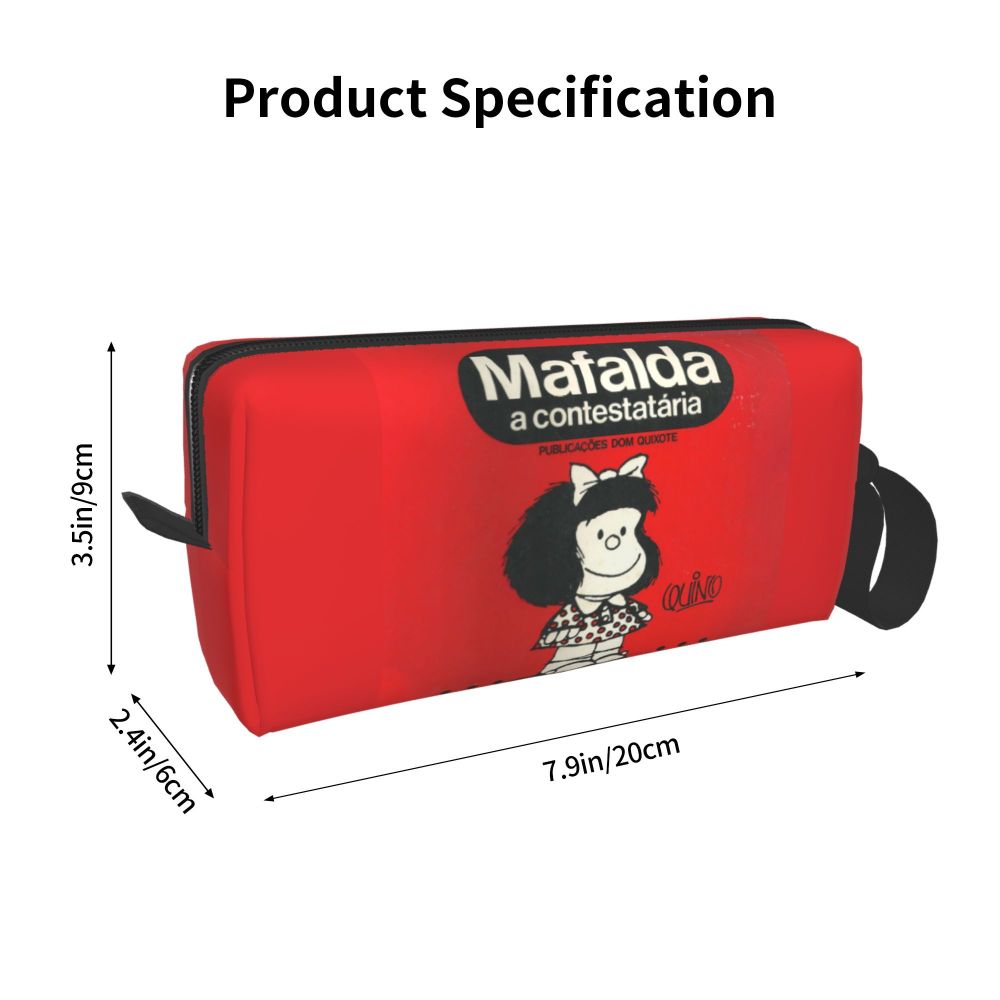 Custom Humor Manga Mafalda Travel Toiletry Bag Women Quino Argentina Cosmetic Makeup Bag Beauty Storage Bags Dopp Kit Box Case