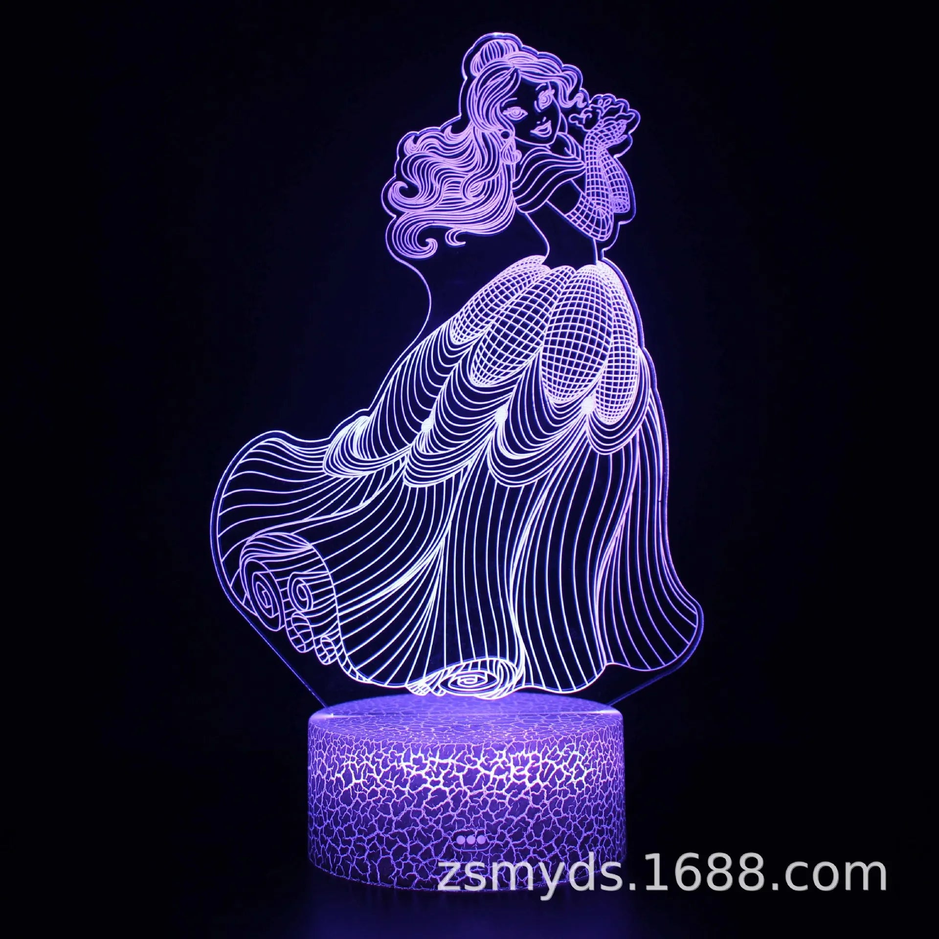 Disney Anime Frozen Series Princess Elsa 3D Night Light Creative Colorful Remote Control 3DLED Girl Gift Table Light Room Decor