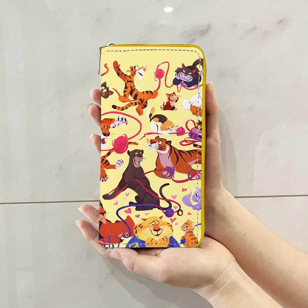 Disney Marie Cat Cheshire cat W5999 Anime Briefcases Wallet Cartoon Zipper Coin Bag Casual Purses Card Storage Handbag Gift