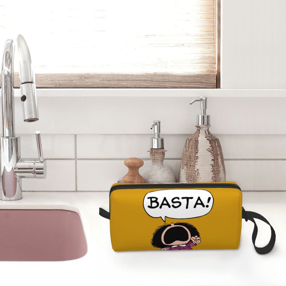 Custom Mafalda Balloon Heart Makeup Bag Women Travel Cosmetic Organizer Quino Manga Cartoon Storage Toiletry Bags Dopp Kit Case