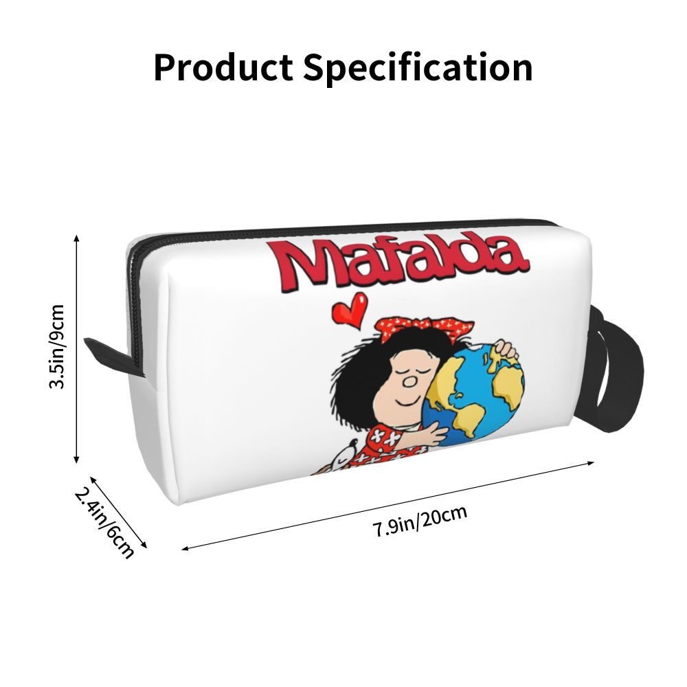 Custom Mafalda Balloon Heart Makeup Bag Women Travel Cosmetic Organizer Quino Manga Cartoon Storage Toiletry Bags Dopp Kit Case