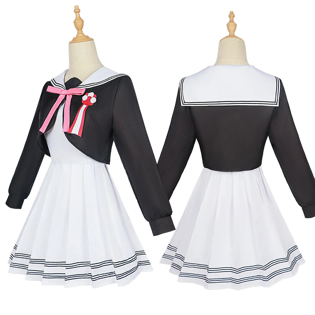 Anime Konohoshi Umika Cosplay Costume Manga Time Kirara White Dress Black Mini Coat School Jk Uniform Halloween for Girls