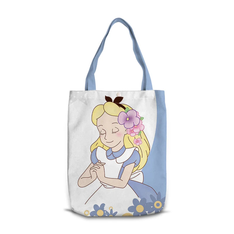 Disney Alice in Wonderland M0041 Anime Shoulder Bags Cartoon Customized Shopping Bag Casual Tote Storage Handbag Gift