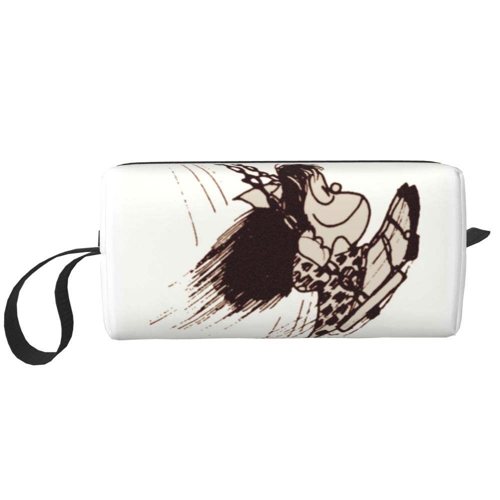 Custom Humor Manga Mafalda Travel Toiletry Bag Women Quino Argentina Cosmetic Makeup Bag Beauty Storage Bags Dopp Kit Box Case