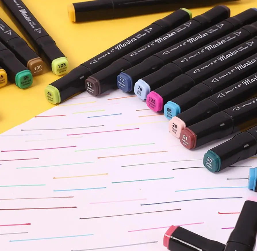 24/36/48/60/80/168 Colors Art Markers Brush Pen Sketch Alcohol Based Markers Dual Head Manga Drawing Pens Art Supplies