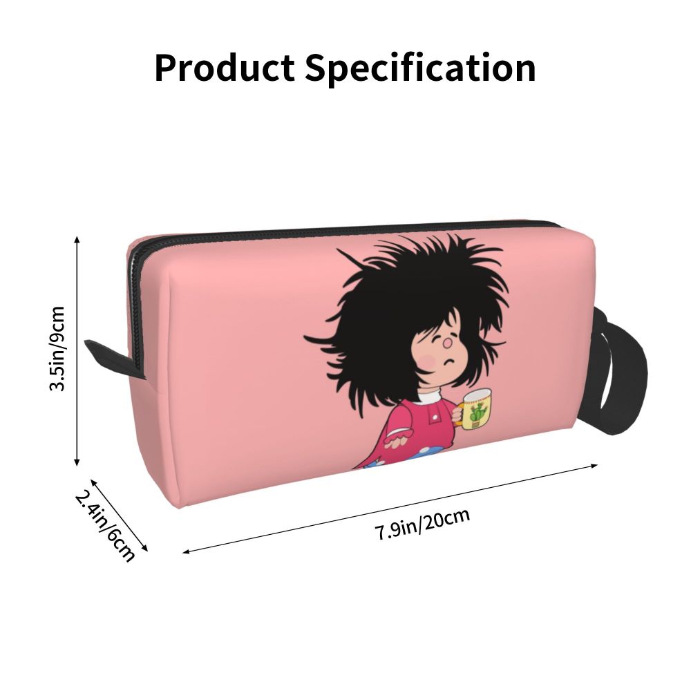 Custom Mafalda Balloon Heart Makeup Bag Women Travel Cosmetic Organizer Quino Manga Cartoon Storage Toiletry Bags Dopp Kit Case