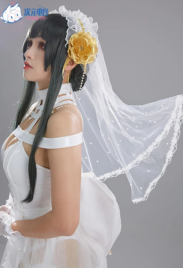 Anime SPY X FAMILY Yor Forger Briar Cosplay Costumes Doujin Wedding Dresses Girls Halloween Lolita Jumpsuit Bows Gloves Earrings