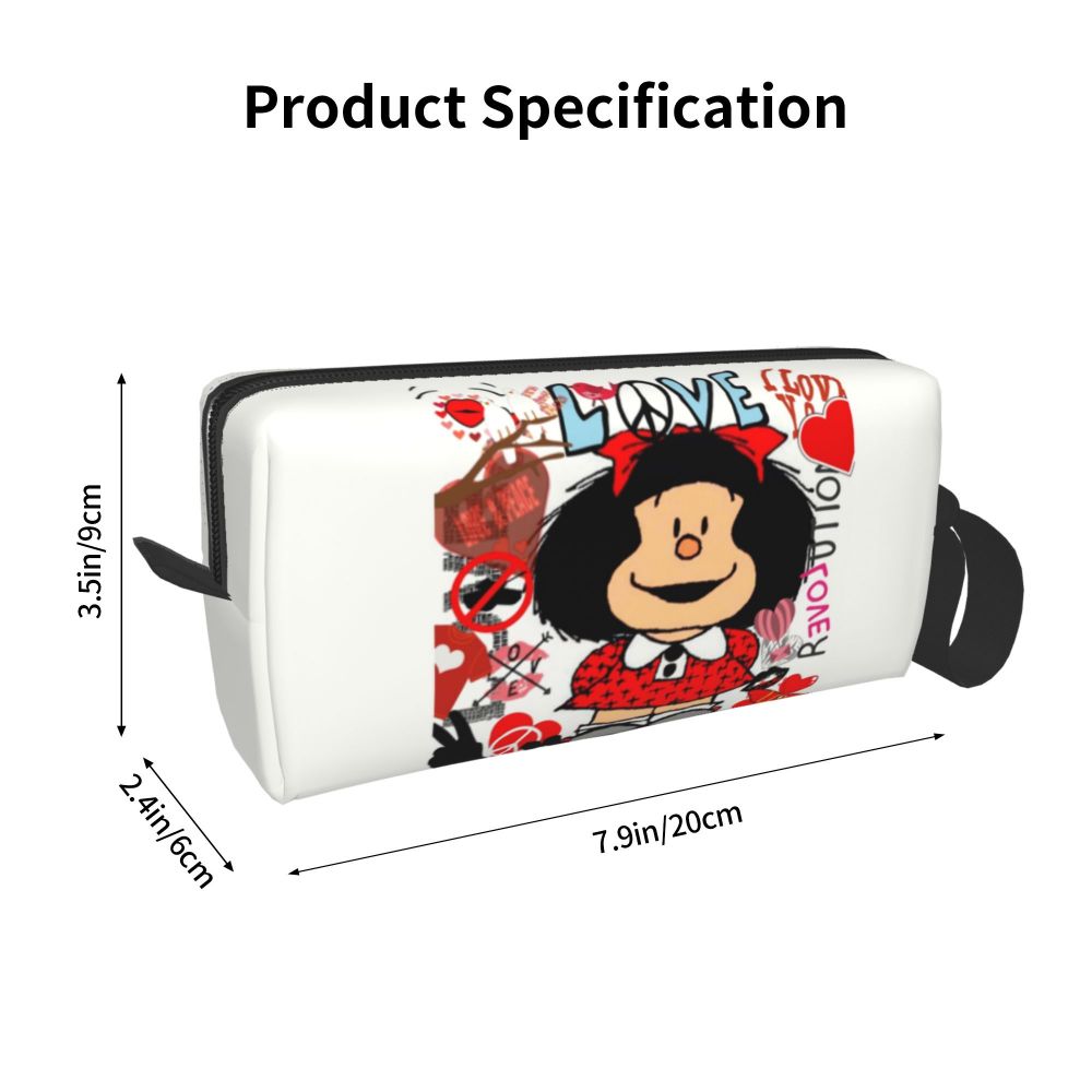 Custom Humor Manga Mafalda Travel Toiletry Bag Women Quino Argentina Cosmetic Makeup Bag Beauty Storage Bags Dopp Kit Box Case
