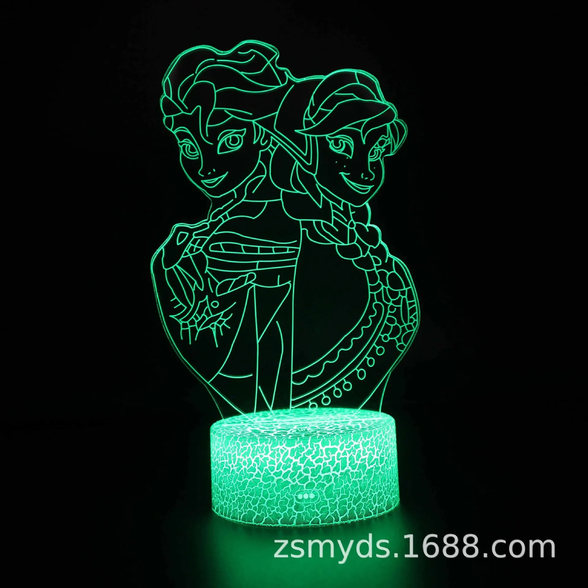 Disney Anime Frozen Series Princess Elsa 3D Night Light Creative Colorful Remote Control 3DLED Girl Gift Table Light Room Decor