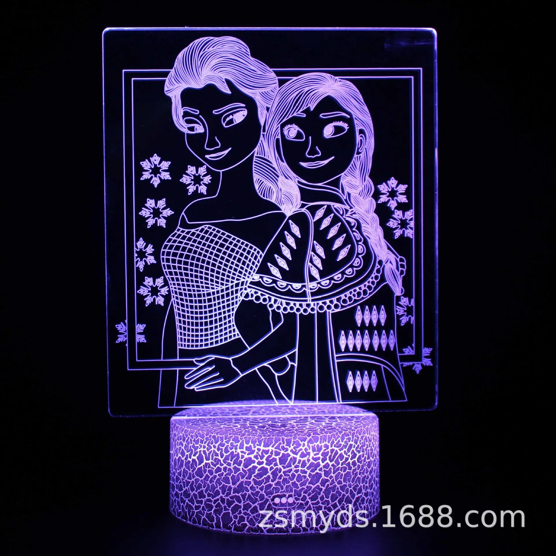 Disney Anime Frozen Series Princess Elsa 3D Night Light Creative Colorful Remote Control 3DLED Girl Gift Table Light Room Decor