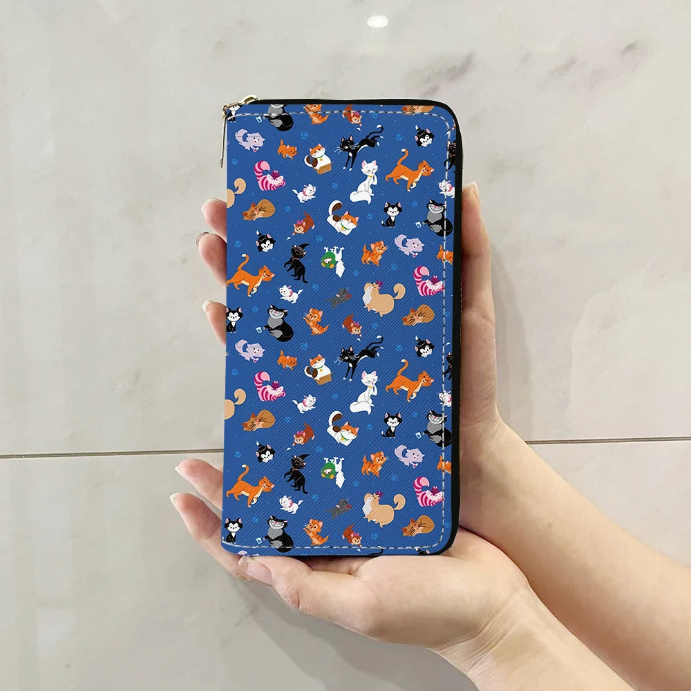 Disney Marie Cat Cheshire cat W5999 Anime Briefcases Wallet Cartoon Zipper Coin Bag Casual Purses Card Storage Handbag Gift