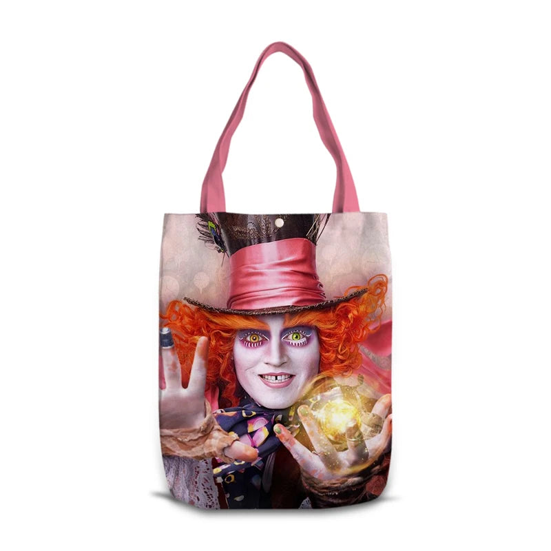 Disney Alice in Wonderland M0041 Anime Shoulder Bags Cartoon Customized Shopping Bag Casual Tote Storage Handbag Gift