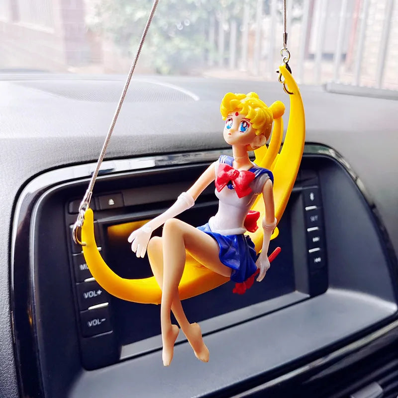 Car Pendant Cute Anime Swing Sailor Moon Hanging Auto Interior Rearview Mirror Beautiful girl Decoration Accessories Girls Gifts