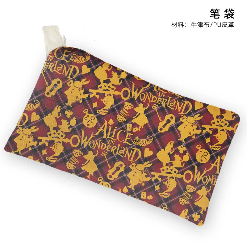 Disney Alice In Wonderland P8871 Anime Customized Cosmetics Bags Cartoon Pen Bag Storage Handbag Stationery Birthday Gift