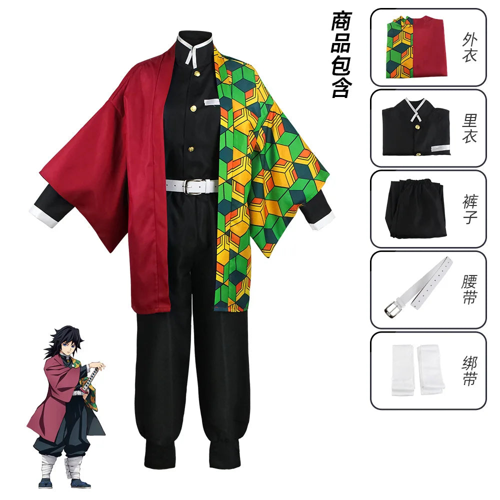 Demon Slayer Cosplay Tanjiro Nezuko Cosplay Kids Shinobu Costume Japanese Anime Cartoon Halloween Costume Christmas Gifts