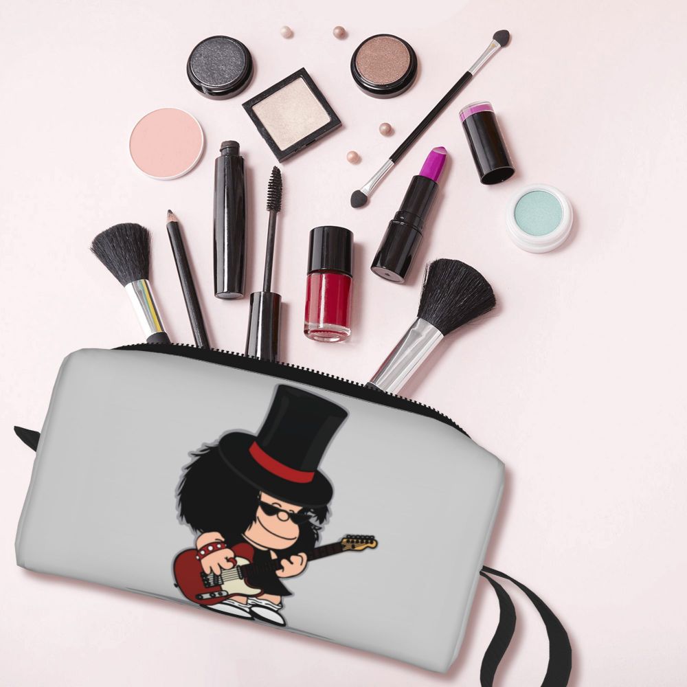 Custom Mafalda Balloon Heart Makeup Bag Women Travel Cosmetic Organizer Quino Manga Cartoon Storage Toiletry Bags Dopp Kit Case