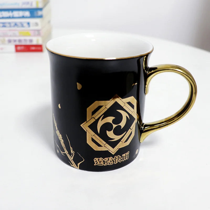 2022 Gift Kids Halloween Genshin Impact Accessories KEQING Spoon with lid Ceramic hot stamping mug