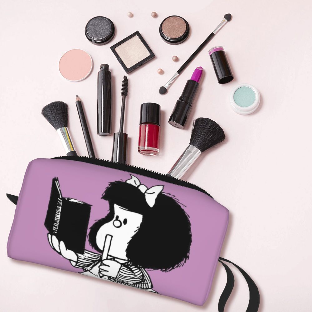 Custom Mafalda Balloon Heart Makeup Bag Women Travel Cosmetic Organizer Quino Manga Cartoon Storage Toiletry Bags Dopp Kit Case