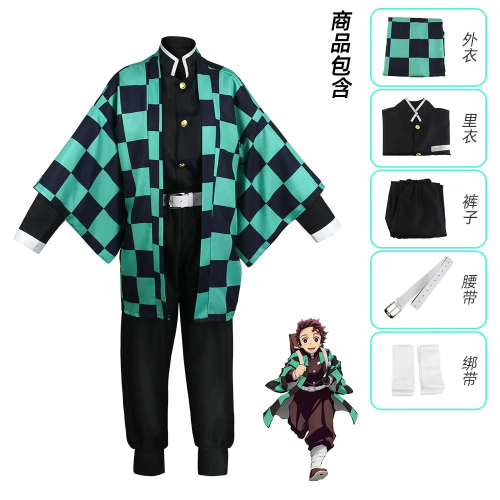 Demon Slayer Cosplay Tanjiro Nezuko Cosplay Kids Shinobu Costume Japanese Anime Cartoon Halloween Costume Christmas Gifts