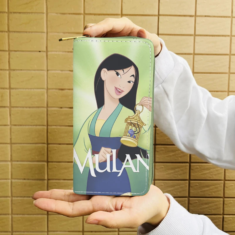 Disney Mulan 33071 Anime Wallet Cartoon Wallets Zipper Coin Bag Casual Purses Card Unisex Gift