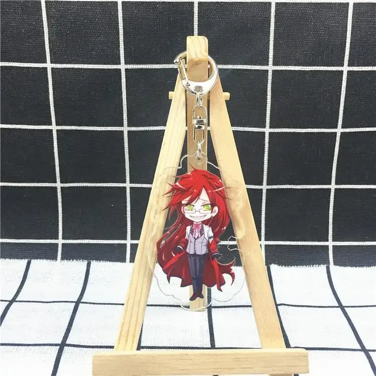 2024 Black Butler Keychain Double Sided Key Chain Acrylic Pendant Anime Accessories Cartoon Key Ring