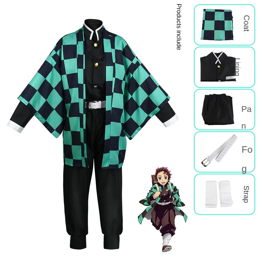 Demon Slayer Cosplay Tanjiro Nezuko Cosplay Kids Shinobu Costume Japanese Anime Cartoon Halloween Costume Christmas Gifts