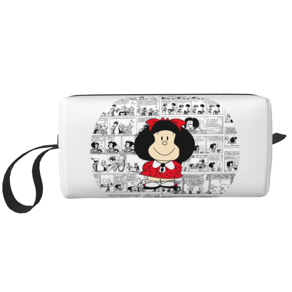 Custom Mafalda Balloon Heart Makeup Bag Women Travel Cosmetic Organizer Quino Manga Cartoon Storage Toiletry Bags Dopp Kit Case