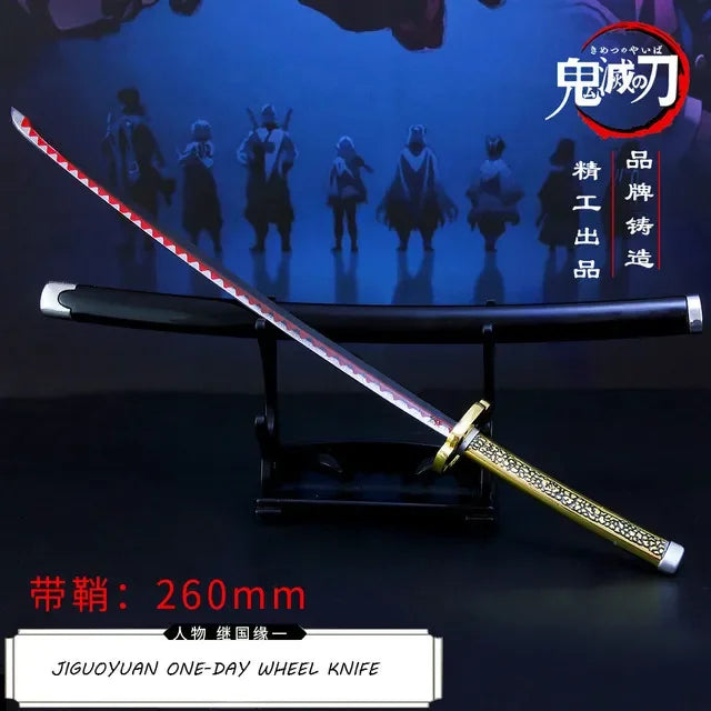 Demon Slayer Sword 25cm Agatsuma Zenitsu Nichirin Blade Alloy Katana Sword Japanese Anime Weapon Model Gift Toys for Children