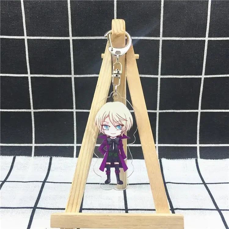 2024 Black Butler Keychain Double Sided Key Chain Acrylic Pendant Anime Accessories Cartoon Key Ring