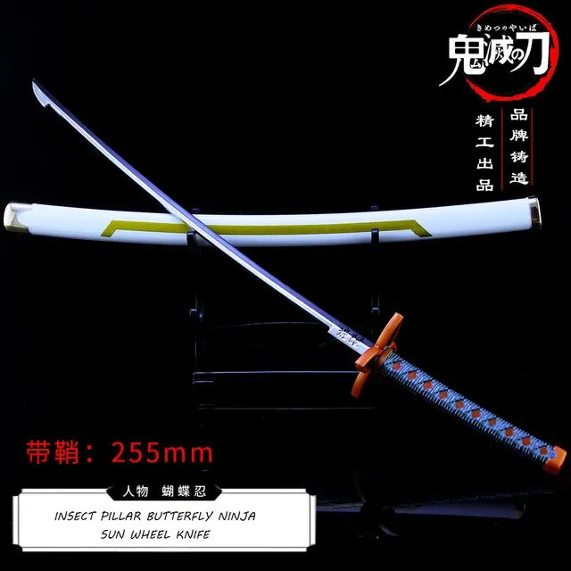 Demon Slayer Sword 25cm Agatsuma Zenitsu Nichirin Blade Alloy Katana Sword Japanese Anime Weapon Model Gift Toys for Children