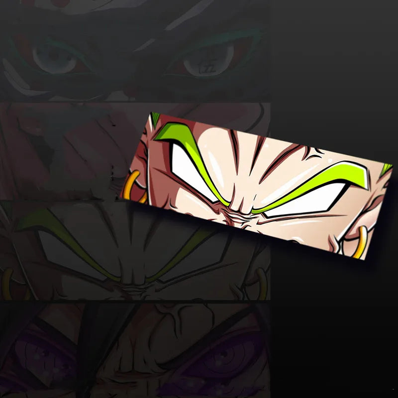 Car Styling Sticker for Japanese Anime Frieza Broly Hokage Blood Wheel Eyes Peeker Decal Auto Oil Tank Window Body Vinyl Tape