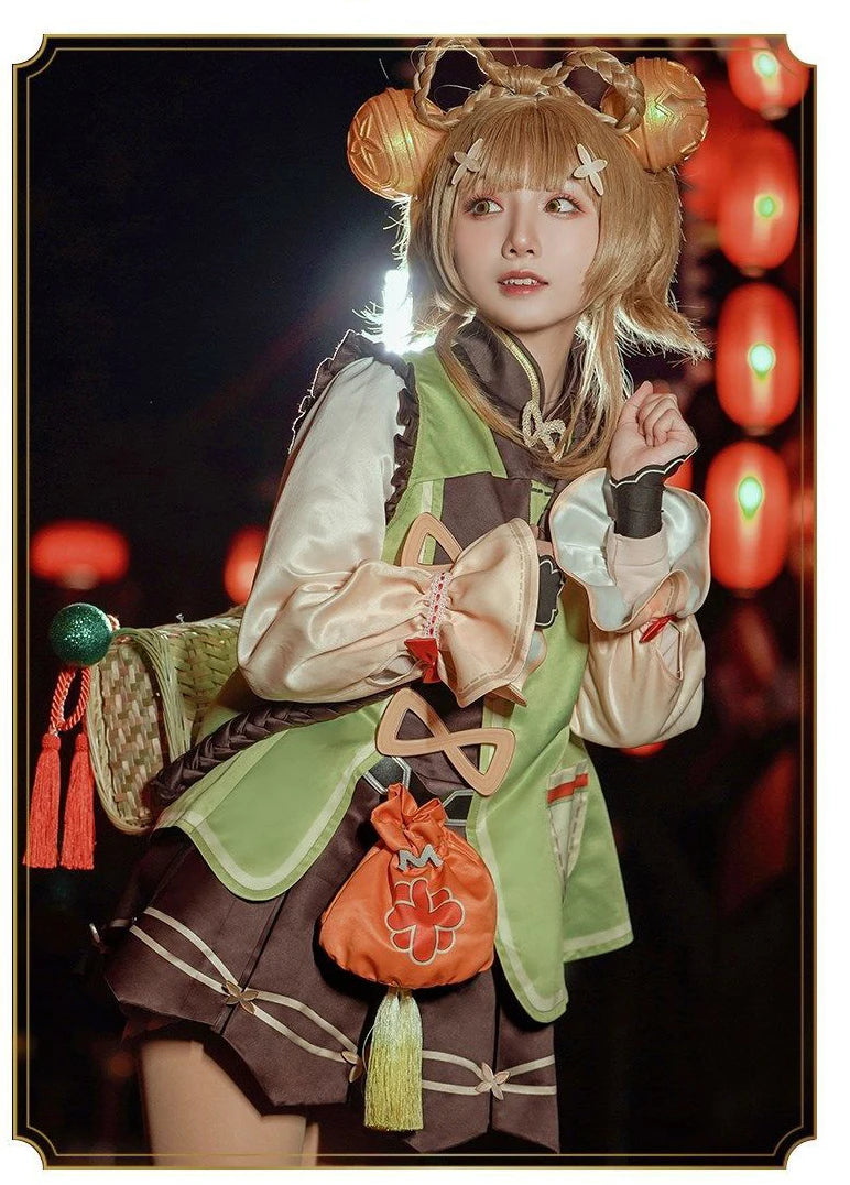 2022 Genshin Impact Yaoyao Cute Cosplay Costume Uniform Wig Cosplay Anime Game Yaoyao Chinese Style Halloween Costumes For Women