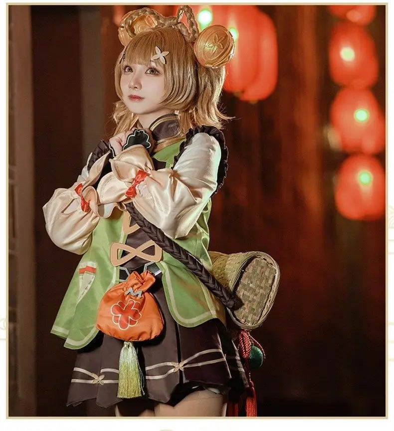 2022 Genshin Impact Yaoyao Cute Cosplay Costume Uniform Wig Cosplay Anime Game Yaoyao Chinese Style Halloween Costumes For Women