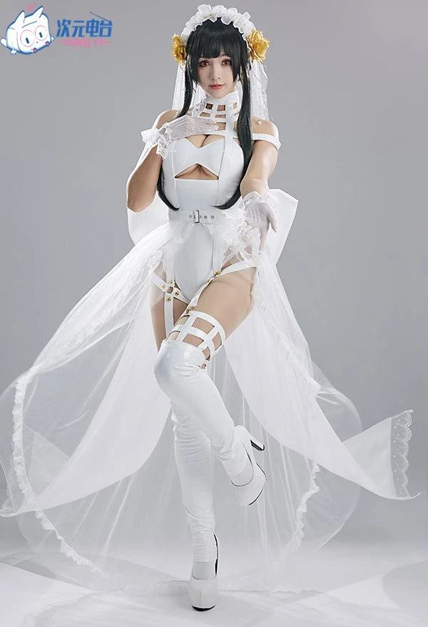 Anime SPY X FAMILY Yor Forger Briar Cosplay Costumes Doujin Wedding Dresses Girls Halloween Lolita Jumpsuit Bows Gloves Earrings