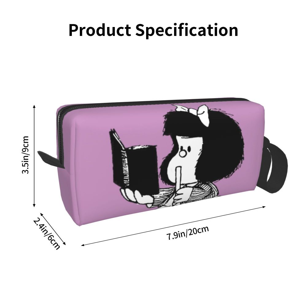 Custom Mafalda Balloon Heart Makeup Bag Women Travel Cosmetic Organizer Quino Manga Cartoon Storage Toiletry Bags Dopp Kit Case