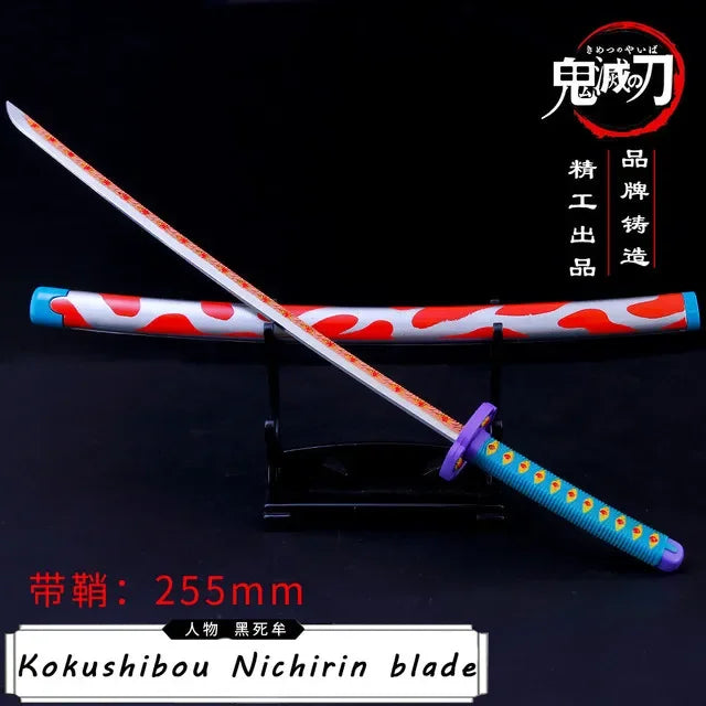 Demon Slayer Sword 25cm Agatsuma Zenitsu Nichirin Blade Alloy Katana Sword Japanese Anime Weapon Model Gift Toys for Children