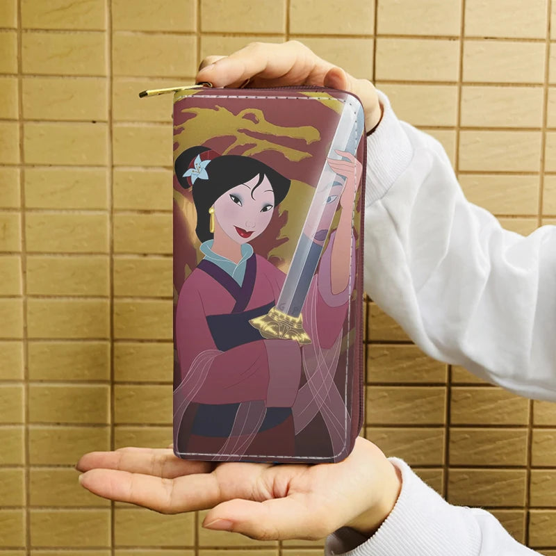 Disney Mulan 33071 Anime Wallet Cartoon Wallets Zipper Coin Bag Casual Purses Card Unisex Gift