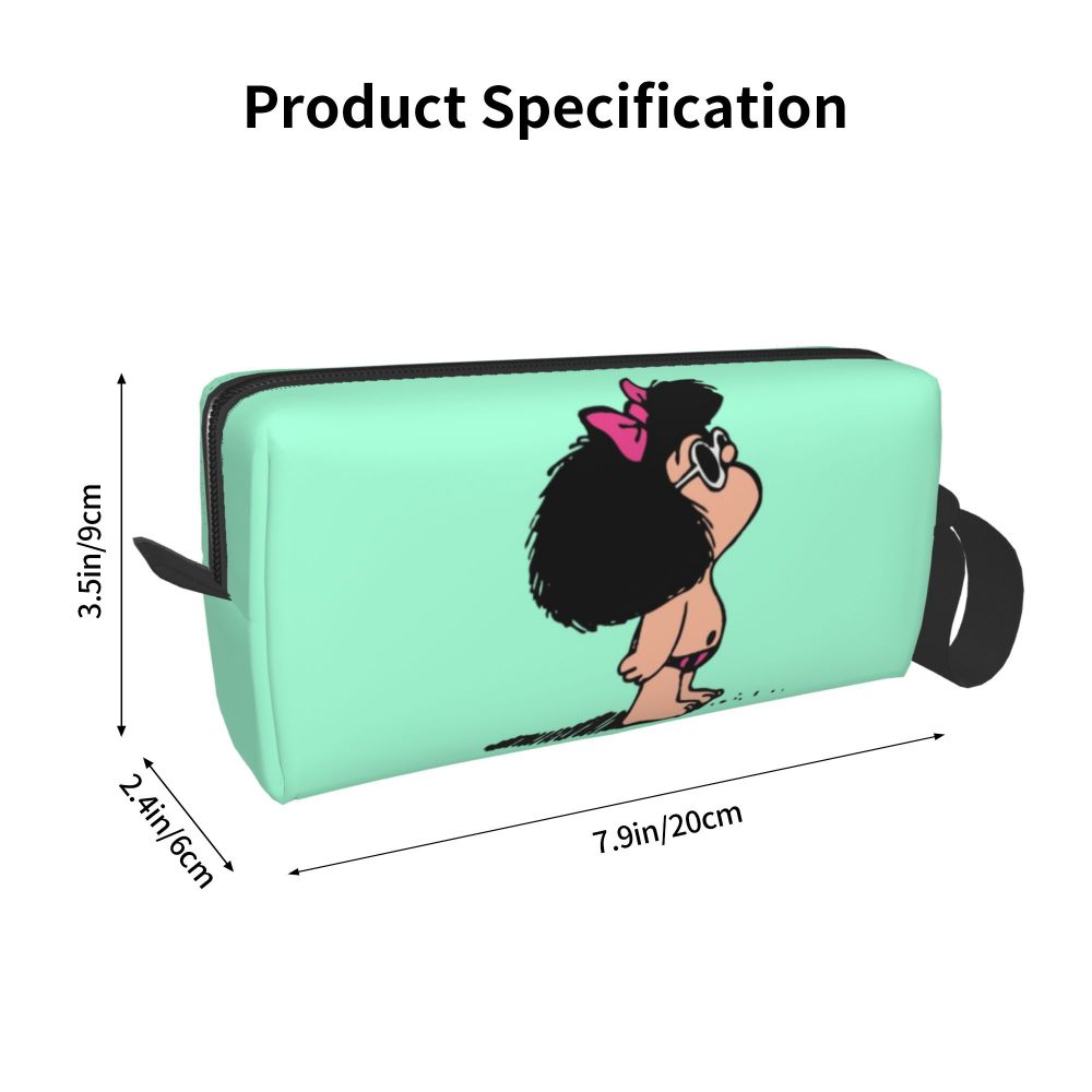 Custom Humor Manga Mafalda Travel Toiletry Bag Women Quino Argentina Cosmetic Makeup Bag Beauty Storage Bags Dopp Kit Box Case