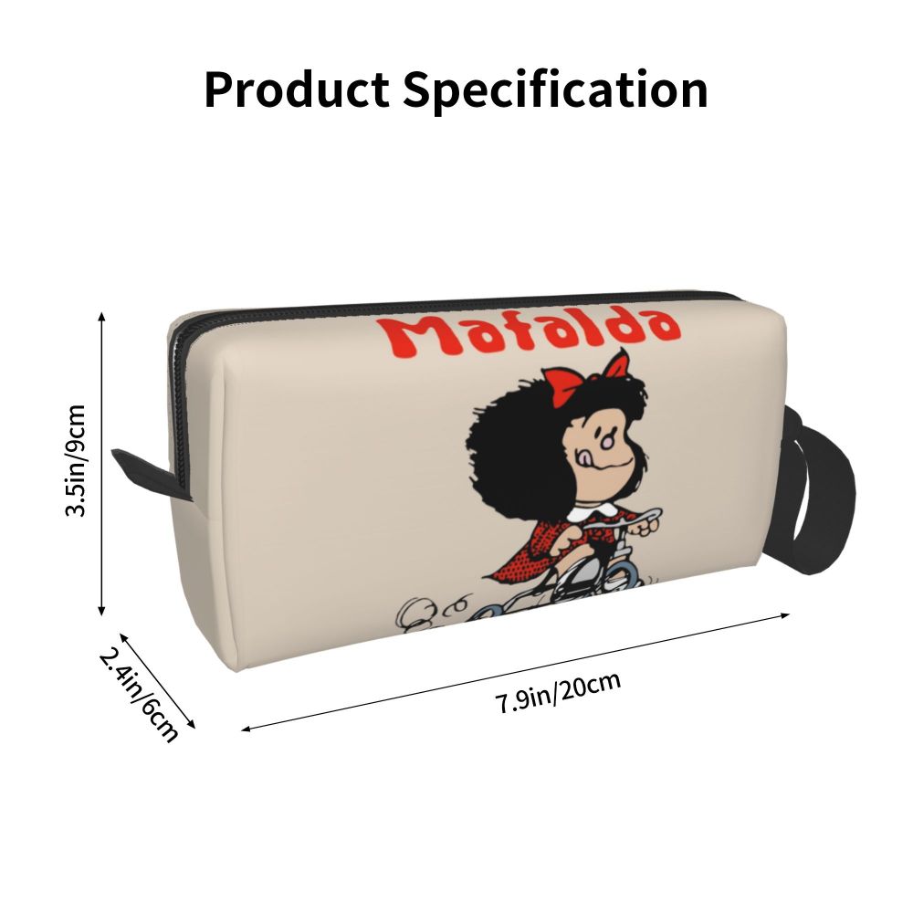 Custom Mafalda Balloon Heart Makeup Bag Women Travel Cosmetic Organizer Quino Manga Cartoon Storage Toiletry Bags Dopp Kit Case