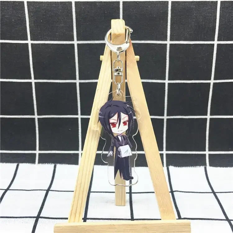 2024 Black Butler Keychain Double Sided Key Chain Acrylic Pendant Anime Accessories Cartoon Key Ring