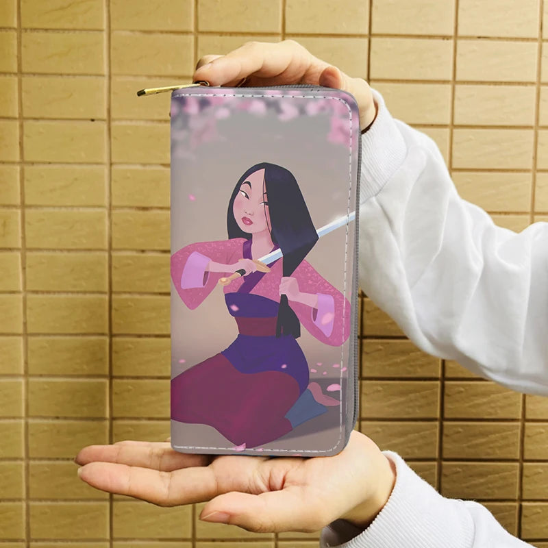 Disney Mulan 33071 Anime Wallet Cartoon Wallets Zipper Coin Bag Casual Purses Card Unisex Gift