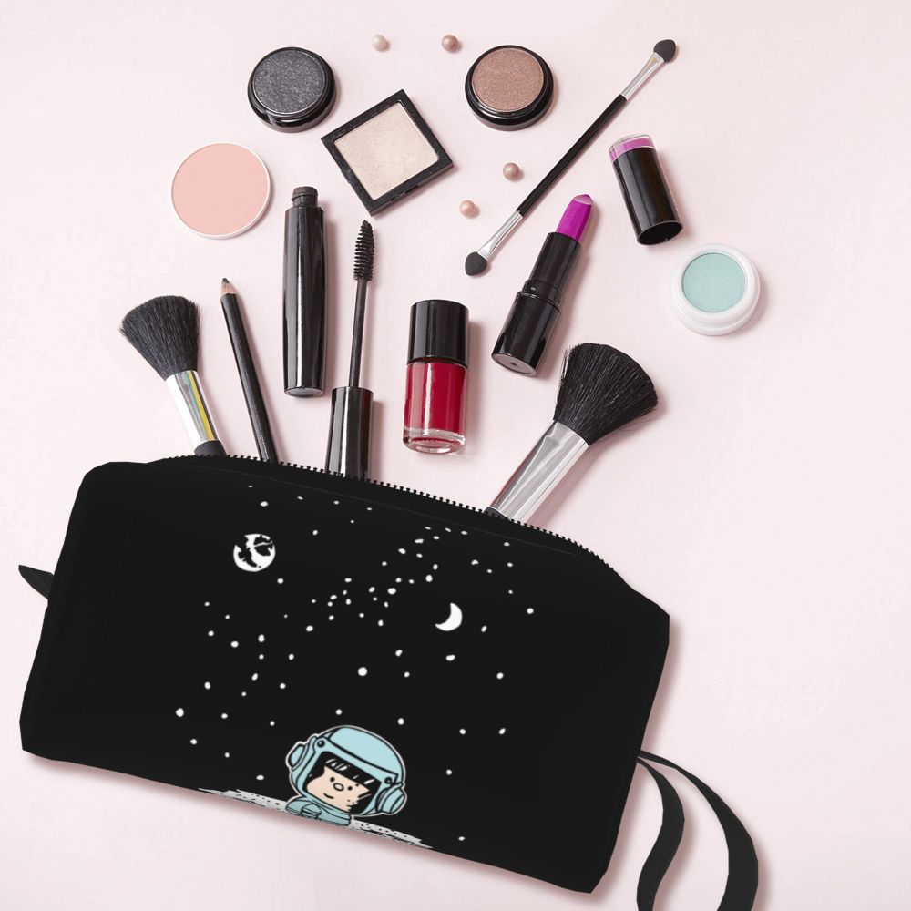 Custom Mafalda Balloon Heart Makeup Bag Women Travel Cosmetic Organizer Quino Manga Cartoon Storage Toiletry Bags Dopp Kit Case