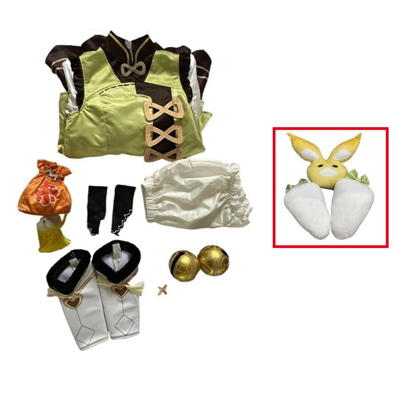 2022 Genshin Impact Yaoyao Cute Cosplay Costume Uniform Wig Cosplay Anime Game Yaoyao Chinese Style Halloween Costumes For Women