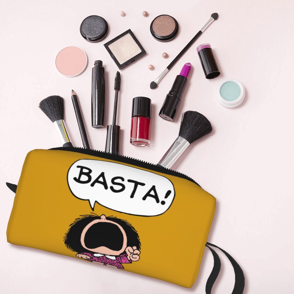 Custom Mafalda Balloon Heart Makeup Bag Women Travel Cosmetic Organizer Quino Manga Cartoon Storage Toiletry Bags Dopp Kit Case