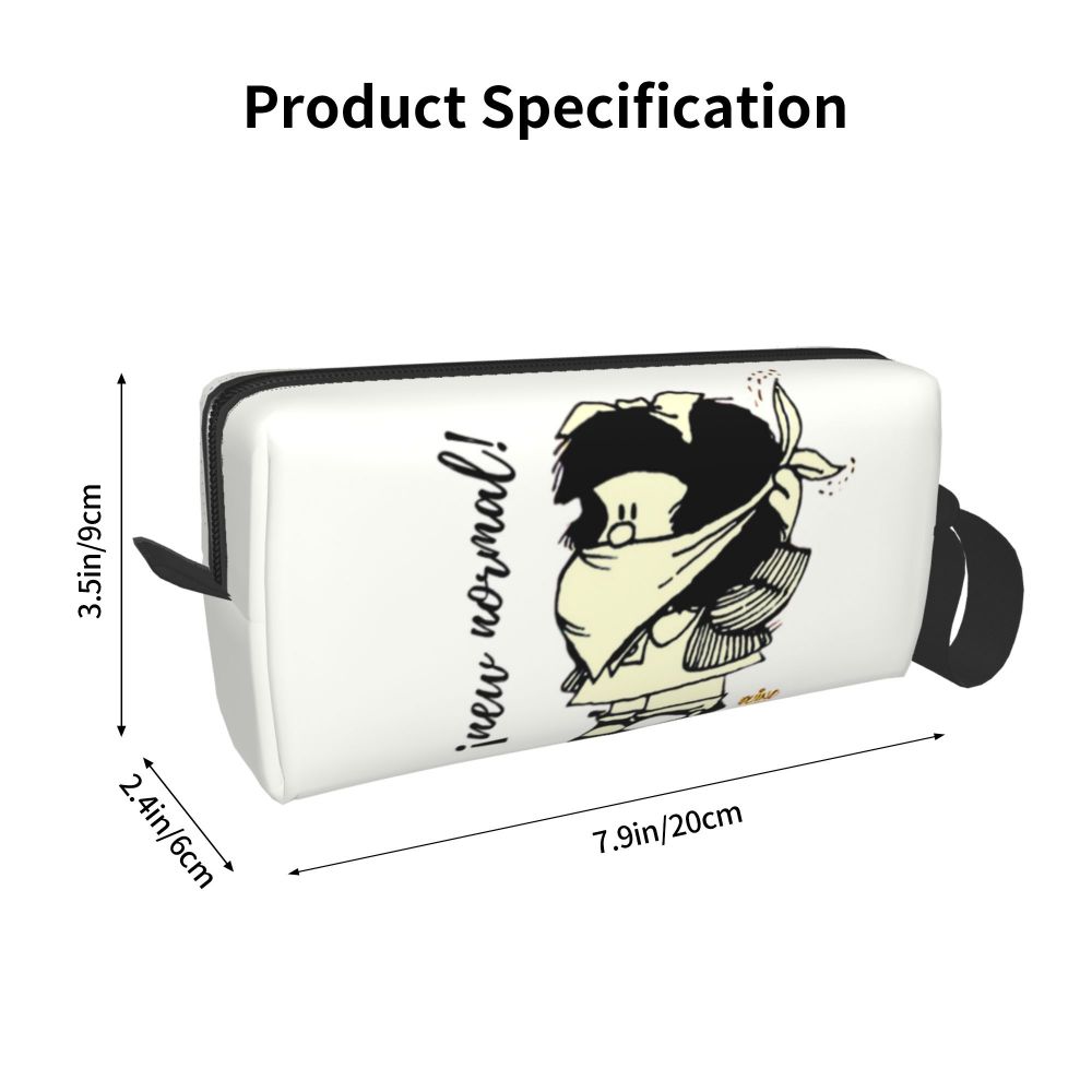 Custom Humor Manga Mafalda Travel Toiletry Bag Women Quino Argentina Cosmetic Makeup Bag Beauty Storage Bags Dopp Kit Box Case