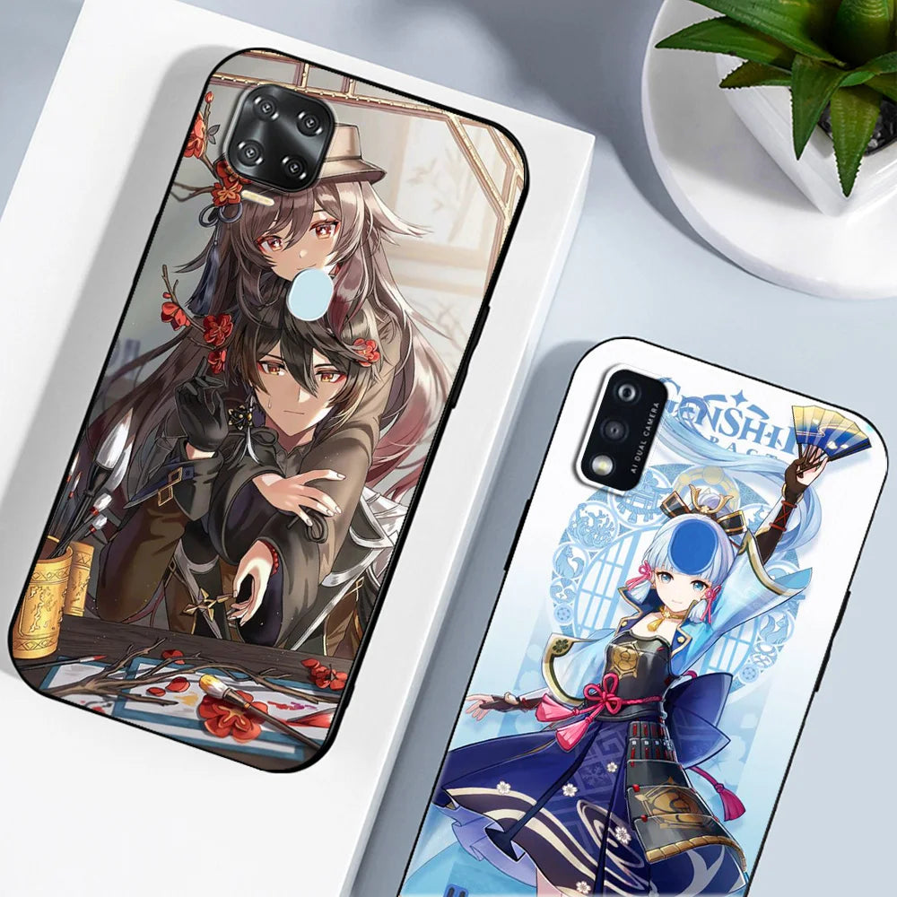 Black Tpu Case For ZTE blade A52 LITE A53 A72 V41 SMART lite plus smart axon 4 lite 4G 5G Genshin Impact