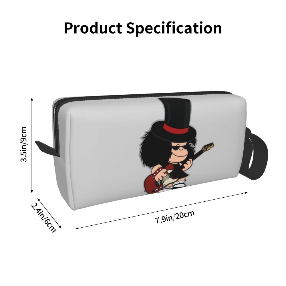 Custom Mafalda Balloon Heart Makeup Bag Women Travel Cosmetic Organizer Quino Manga Cartoon Storage Toiletry Bags Dopp Kit Case