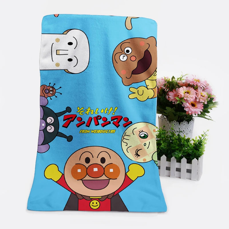 1PCS Anpanman 98764 Fashion Customized Anime Bath Towels Handkerchief Face Towel Cartoon Washcloth Unisex NEW